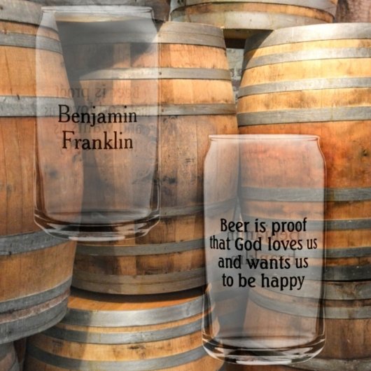 Bier is Proof Ben Franklin Quote Fun Blikvorm Glas