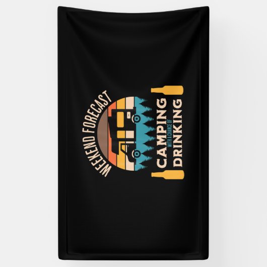 Bier Kamperen Met Bier Verjaardag Spandoek (Verticaal)