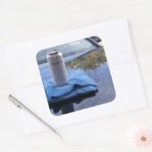 bier kan bluffen vierkante sticker (Envelop)