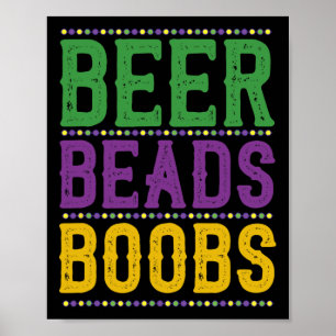 Bier Kralen Borst Carnaval Parade Gift Funny Mardi Poster