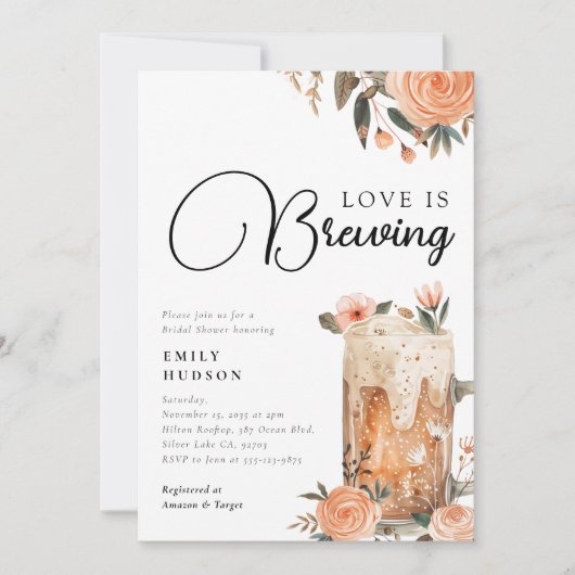 Bier Liefde is Brouwen Bruids Douche Uitnodiging (Voorkant)