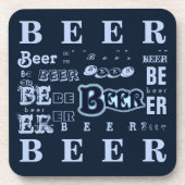 Bier- Lite Blue op Donkerblauw Onderzetter (Voorkant)