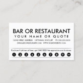 Bier. Loyaliteit Punch Card Klantenkaartje (Achterkant)