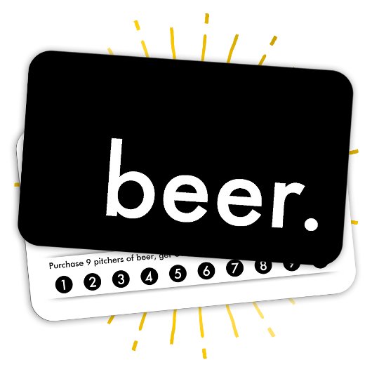 Bier. Loyaliteit Punch Card Klantenkaartje