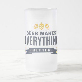 Bier Maakt Alles Beter Bevroren Glas Mok