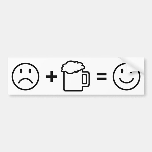 Bier maakt me gelukkig! bumpersticker (Voorkant)