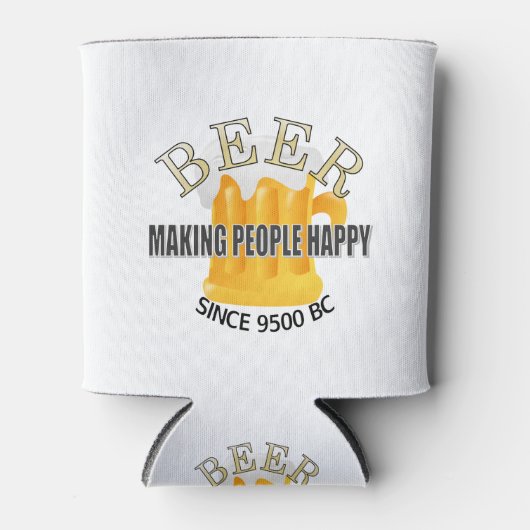 Bier maakt mensen gelukkig blikjeskoeler (Voorkant)