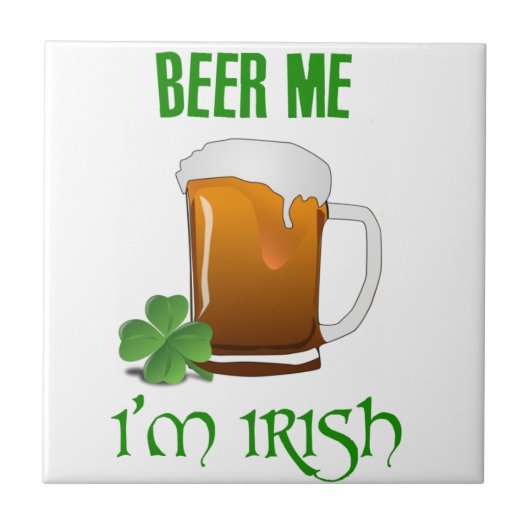 Bier me ben ik Iers Tegeltje (Voorkant)