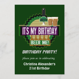 Bier Me Birthday Party Uitnodigingen
