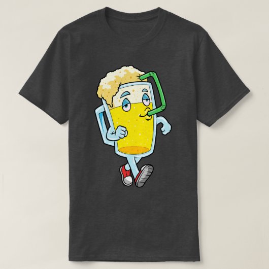 bier met drink stro t-shirt (Design voorkant)