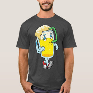 bier met drink stro t-shirt