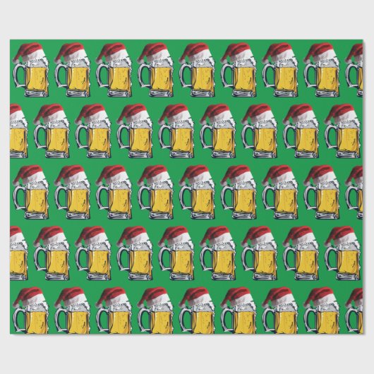 Bier met kerstkerstcadeauPet Cadeaupapier (Vlak)