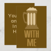 Bier met me aangepaste uitnodiging (Voorkant / Achterkant)