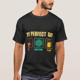 Bier Mijn Perfecte Dag Darting Bier Darts Speler T-shirt