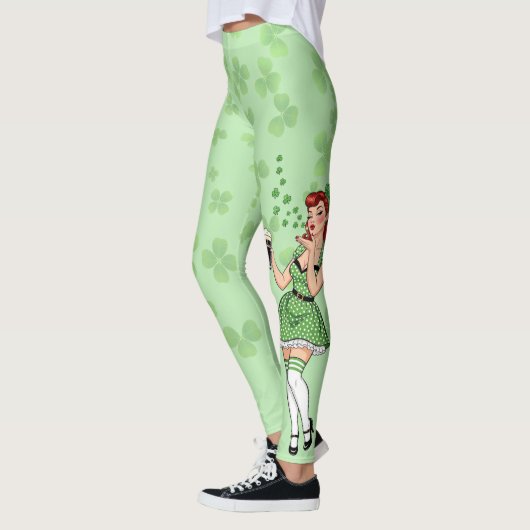Bier Minnend Iers Pin-Up Meisje Leggings (Links)