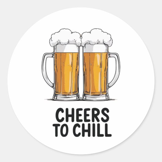 Bier Mokken klinken ontwerp Ronde Sticker (Voorkant)