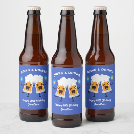 Bier Mokken spelen augurk, grappig pickleball Bier Etiket (Flessen)