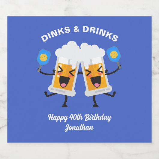 Bier Mokken spelen augurk, grappig pickleball Bier Etiket (Enkel label)