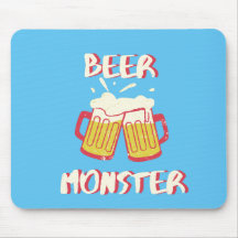 Bier Monster Muismat | Blauwe Achtergrond