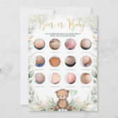 Bier of Baby Belly Teddy Bear Greenery Shower Kaart (Voorkant)
