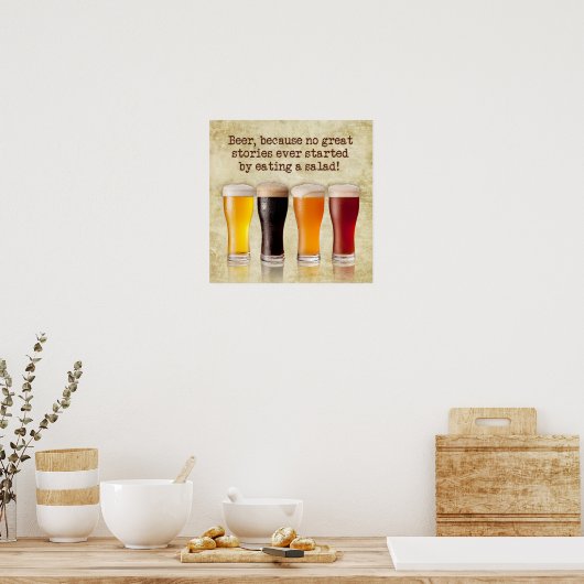 "Bier... omdat... Poster (Keuken)