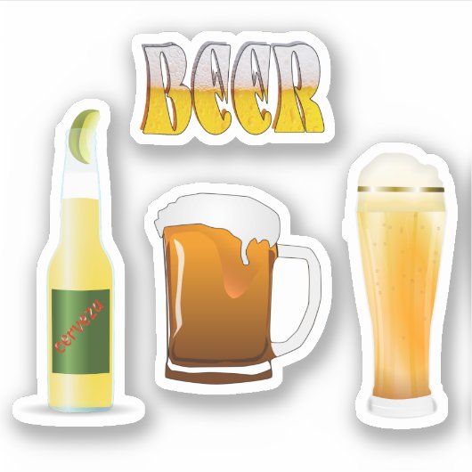 Bier op fles, Mok op bier, ik hou van bier Sticker (Voorkant)