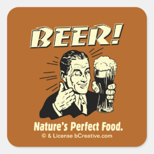 bier: Perfect food van Natuur Vierkante Sticker