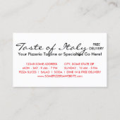 bier + pizza = liefde visitekaartje (Achterkant)