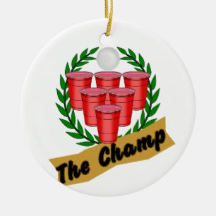 Bier Pong Kampioen Keramisch Ornament