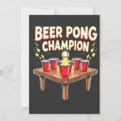 Bier Pong Kampioen Ping Pong Drinken Kaart (Voorkant)