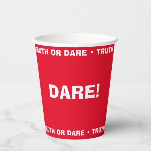 Bier Pong Truth of Dare Party Game DARE Papieren Bekers (Voorkant)