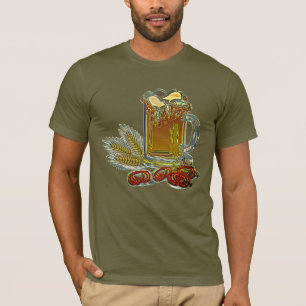 Bier pretzel oktoberfest pub bar herfst t-shirt
