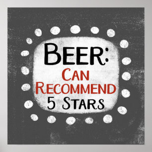Bier Review 5 sterren Poster Muurkunst