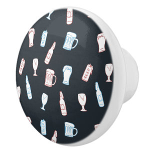 Bier Rustieke Handgetekende Whimsical Bier Man Cav Keramische Knop