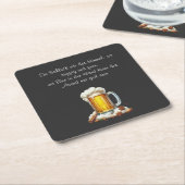 Bier so suffig  vierkante kartonnen onderzetter (Schuin)