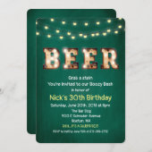 Bier String Lights Verjaardag uitnodiging (Voorkant / Achterkant)