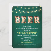 Bier String Lights Verjaardag uitnodiging (Voorkant)