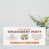 Bier Thema Brouwerij Fest Ticket Engagement Party Kaart (Staand voorkant)