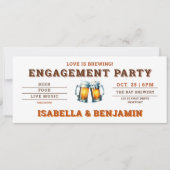 Bier Thema Brouwerij Fest Ticket Engagement Party Kaart (Voorkant)