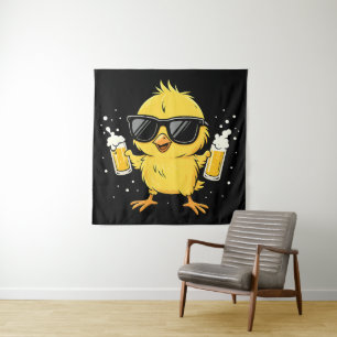 Bier Tijd Madafakas Grappige Meme Eend Gans Retro Wandkleed