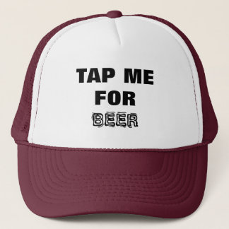 Bier. Tik op voor Bier. Zwart en wit Trucker Pet