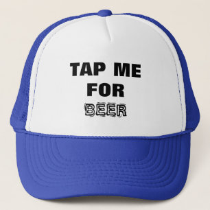 Bier. Tik op voor Bier. Zwart en wit Trucker Pet