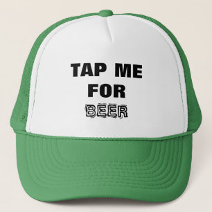 Bier. Tik op voor Bier. Zwart en wit Trucker Pet