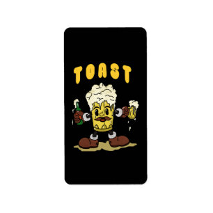 Bier Toast Mascotte Etiket