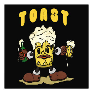 Bier Toast Mascotte Foto Afdruk