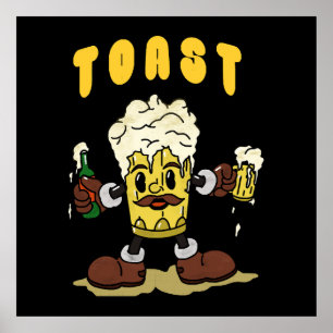 Bier Toast Mascotte Poster