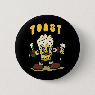 Bier Toast Mascotte Ronde Button 5,7 Cm