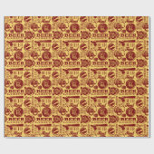 Bier verjaardagsfeestje cadeaupapier (Vlak)