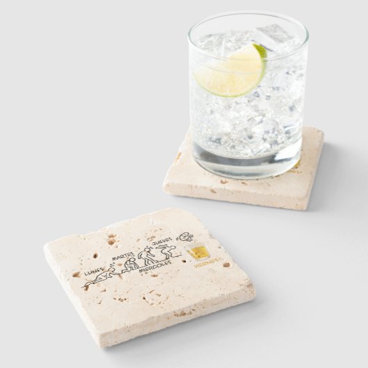 Bier-volutie Stenen Onderzetter (Zijkant)