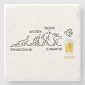 Bier-volutie Stenen Onderzetter (Voorkant)